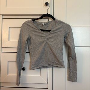 Gray Long Sleeve Women's Top